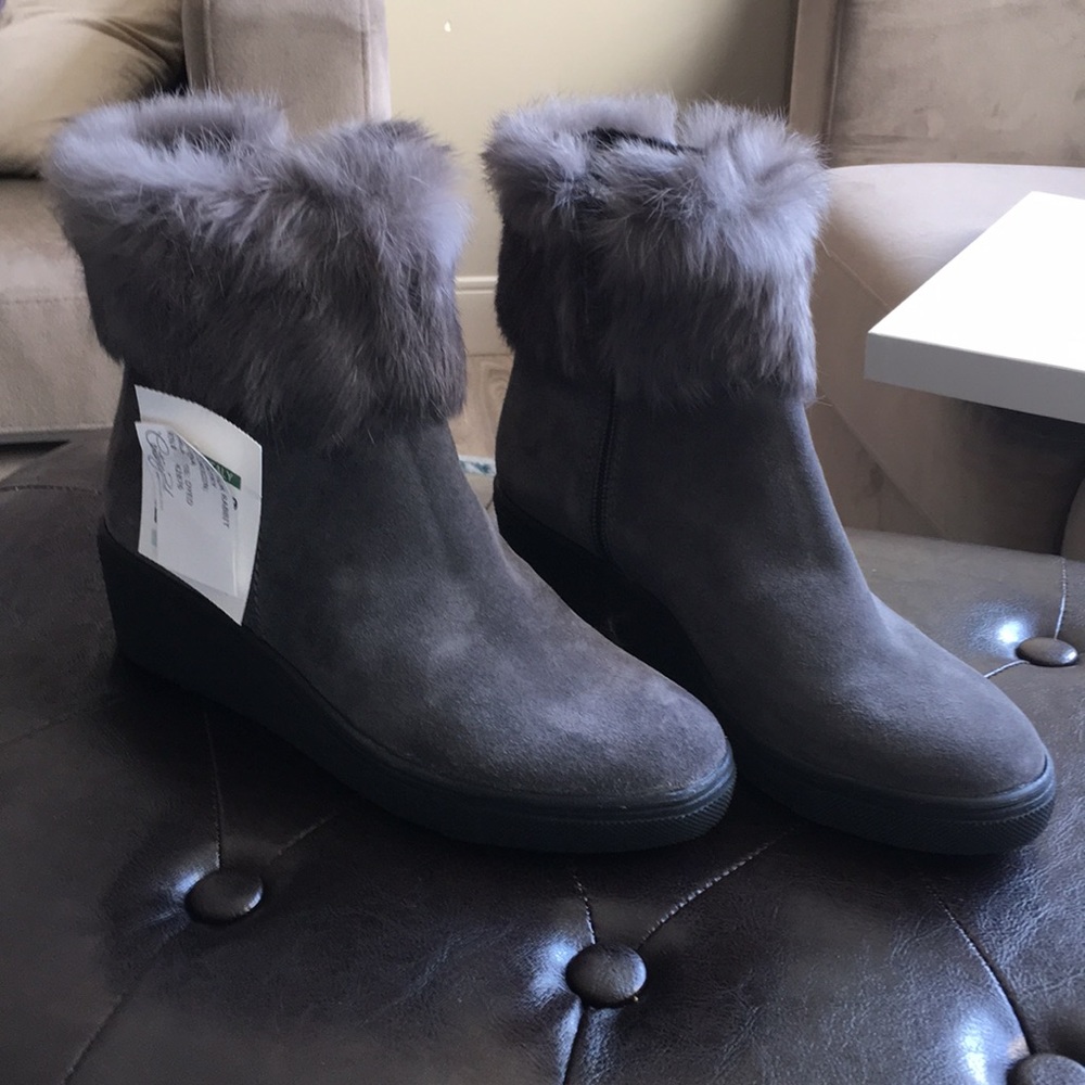 ELENA rabbit fur boots, made in Italy, size 8